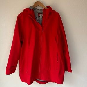 Duluth Trading Co Plus Size Rain Jacket Coat Hood Red 3x